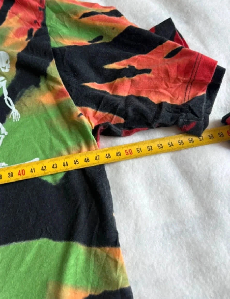 Camiseta tie-dye esqueletos multicolor skate streetwear vintage unisex XS – photo 4